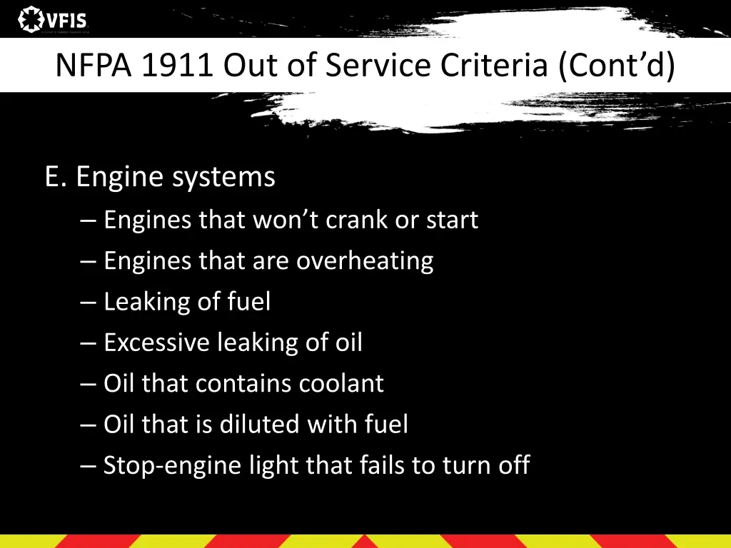 nfpa 1911 out of service criteria cont d 4