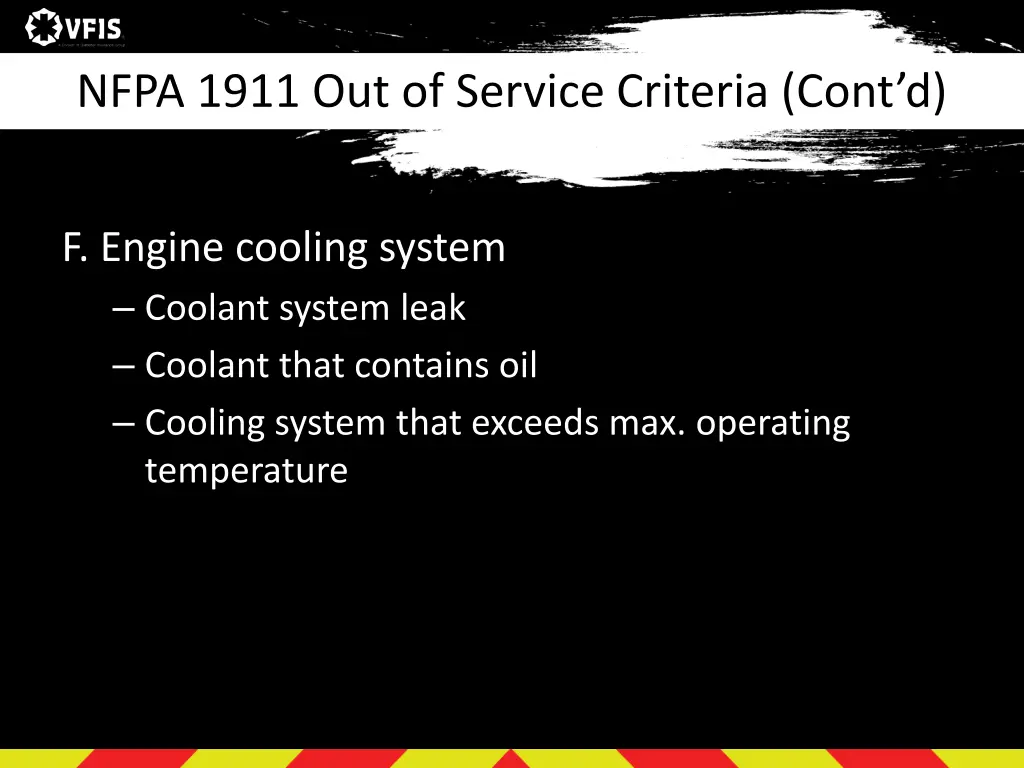 nfpa 1911 out of service criteria cont d 5