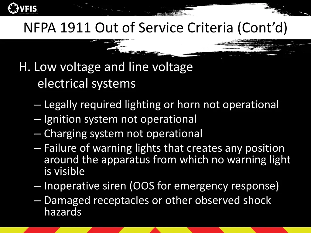 nfpa 1911 out of service criteria cont d 7