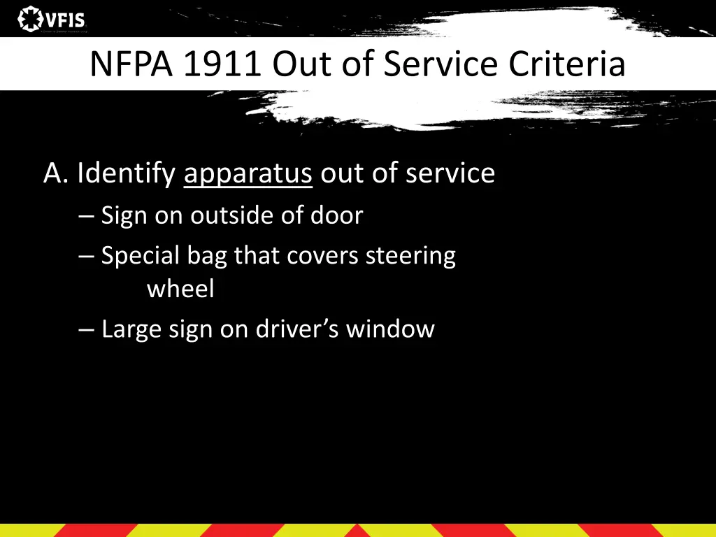nfpa 1911 out of service criteria