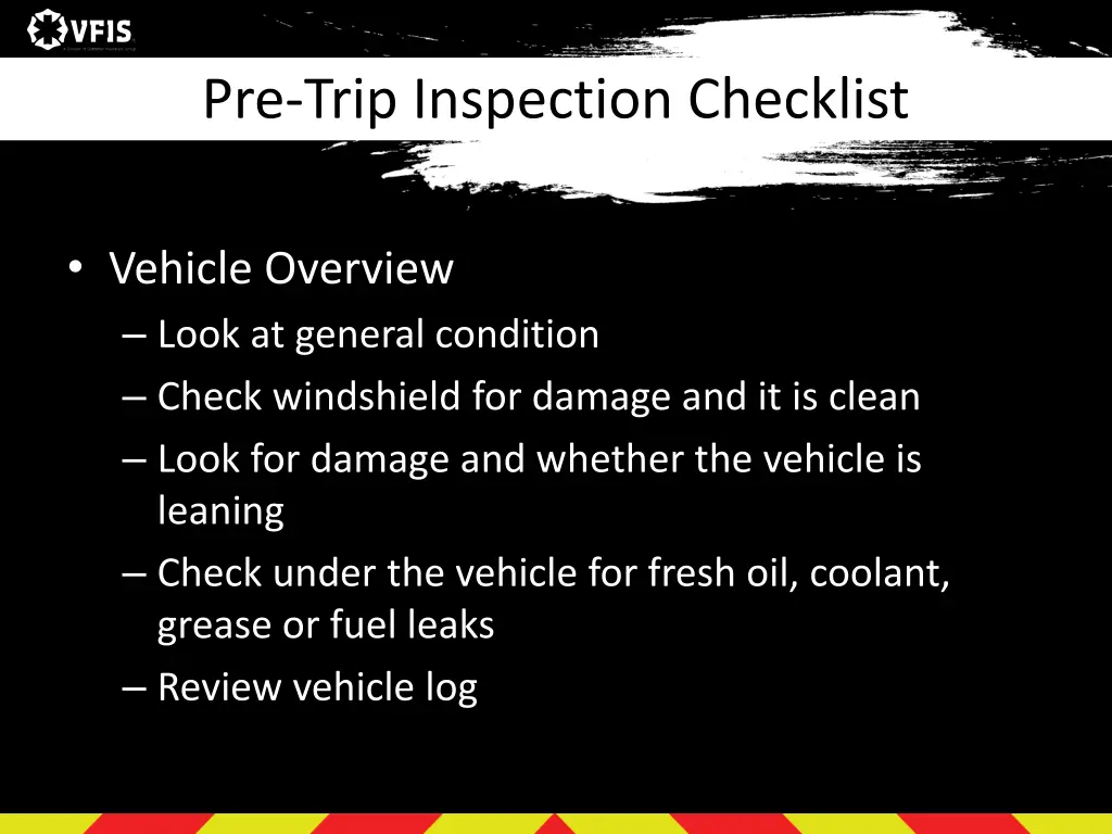 pre trip inspection checklist 1