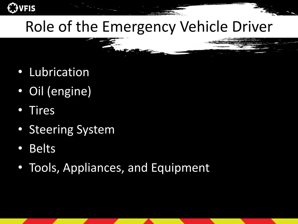 role of the emergency vehicle driver 1