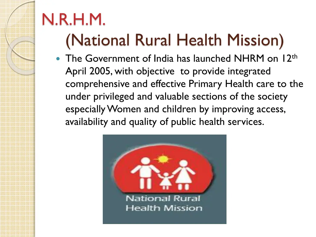 n r h m national rural health mission