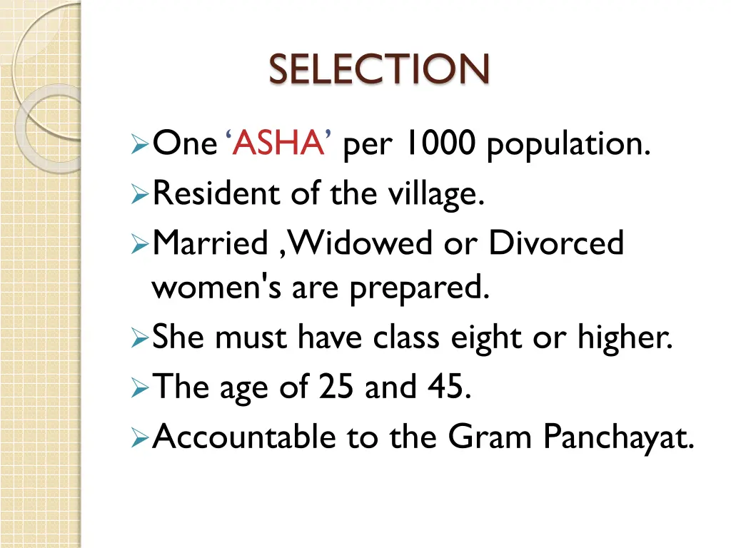 selection