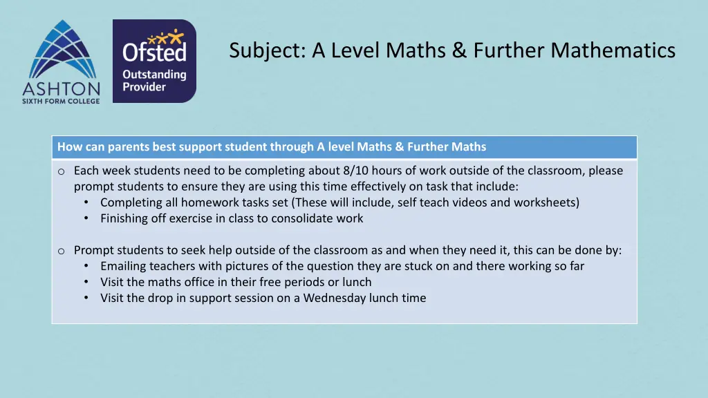 subject a level maths further mathematics