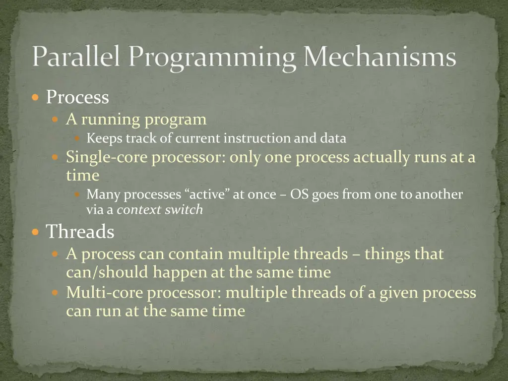 parallel programming mechanisms