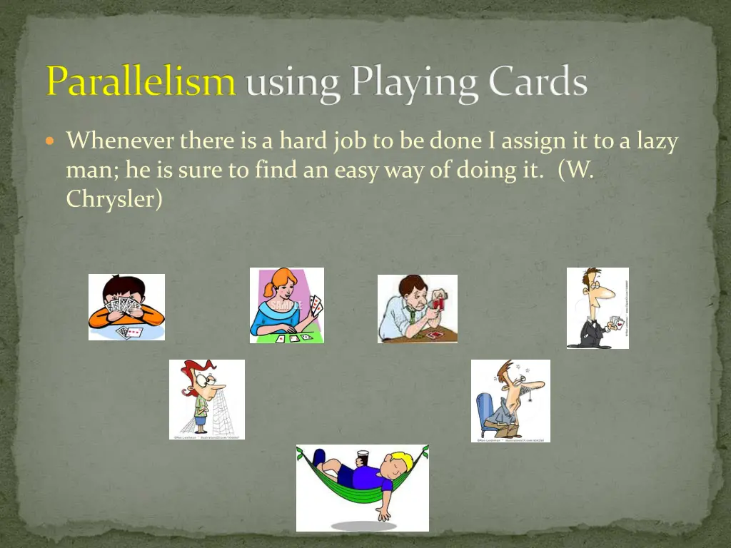 parallelismusing playing cards