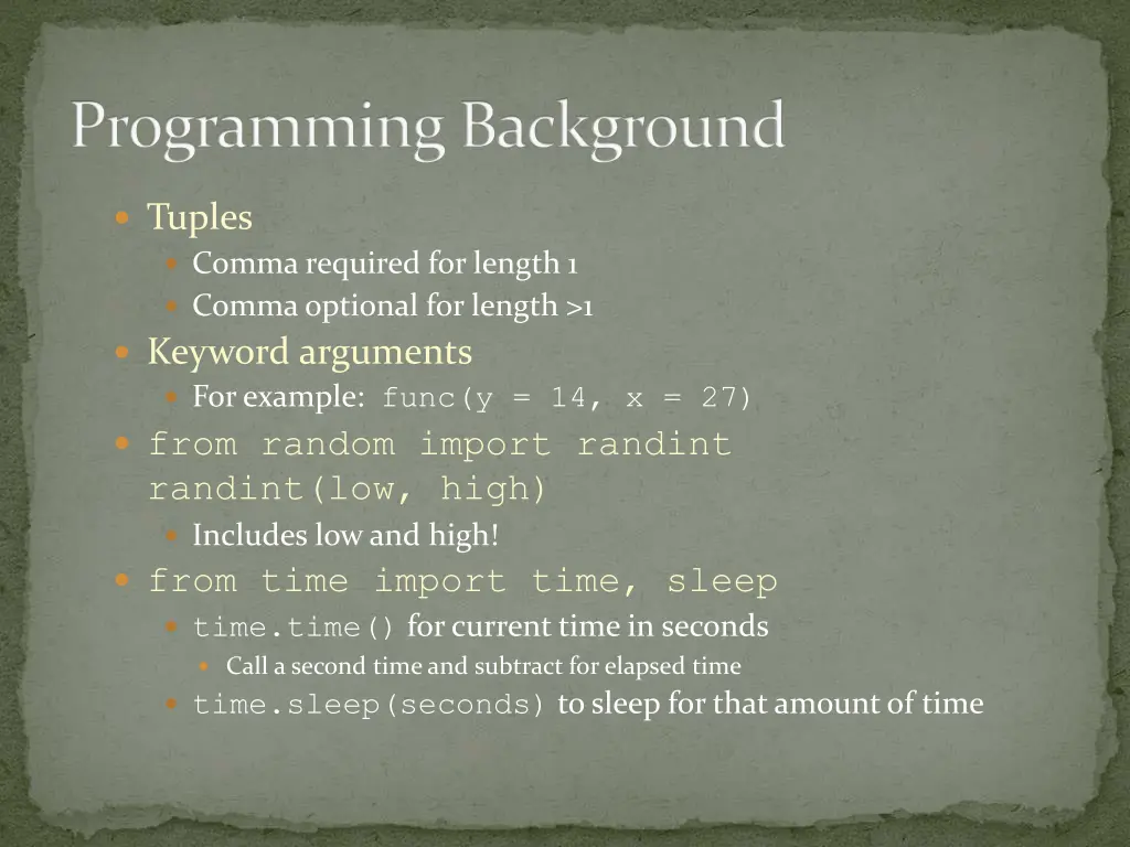 programming background