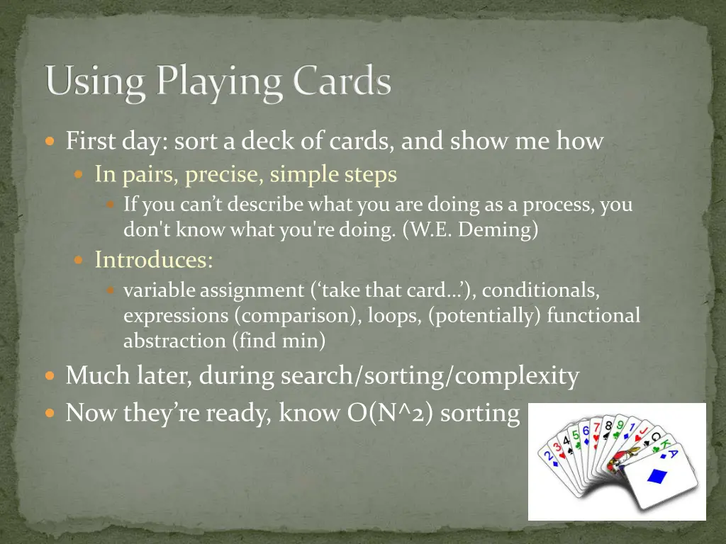 using playing cards