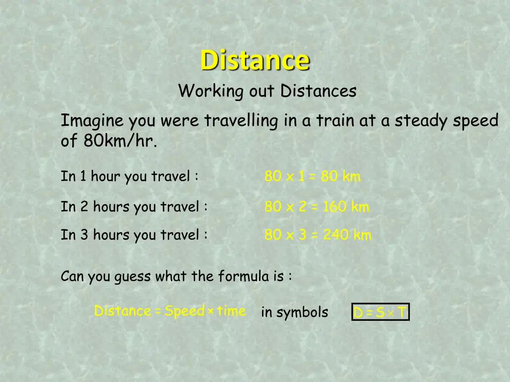 distance working out distances