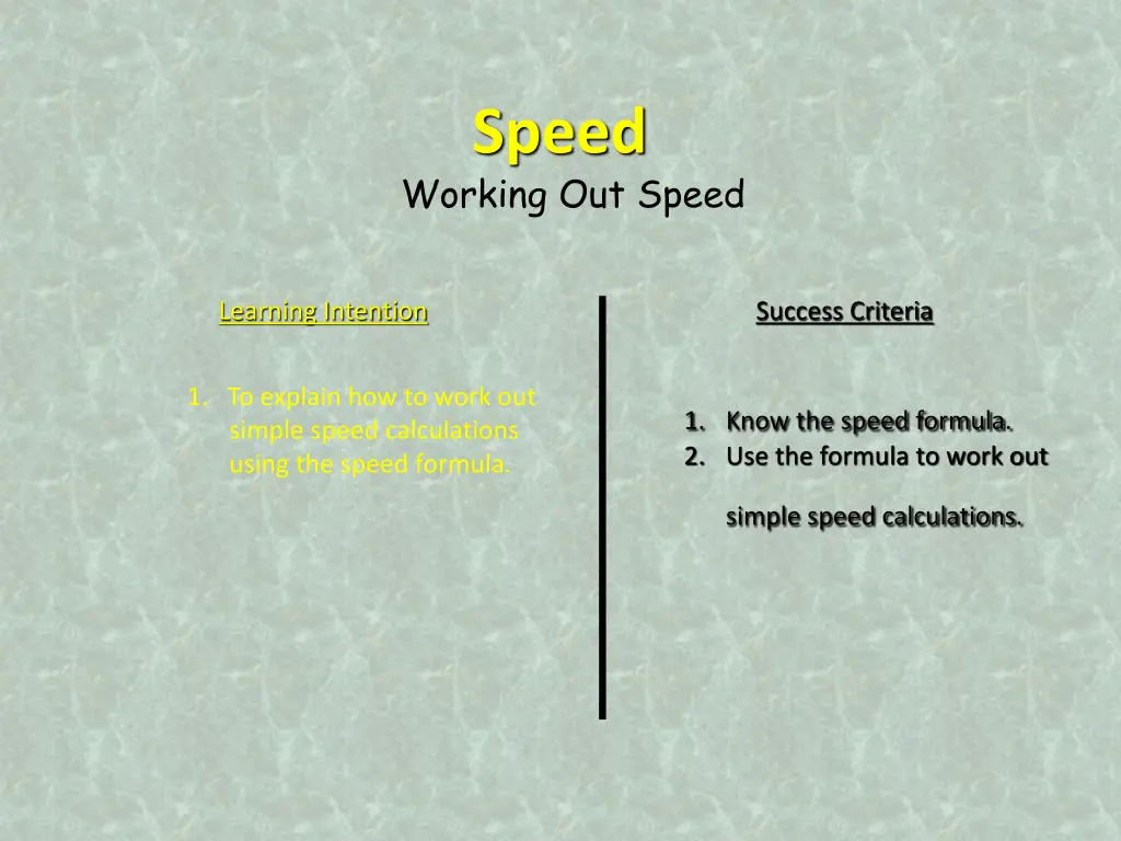 speed working out speed