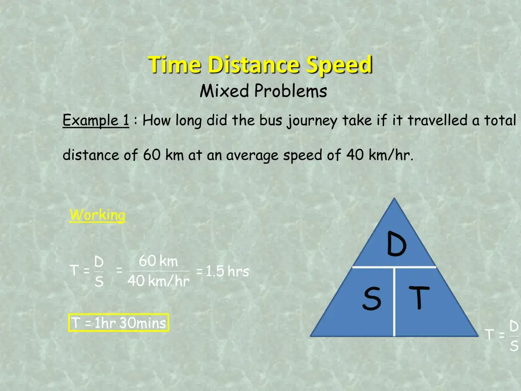 time distance speed mixed problems example 1