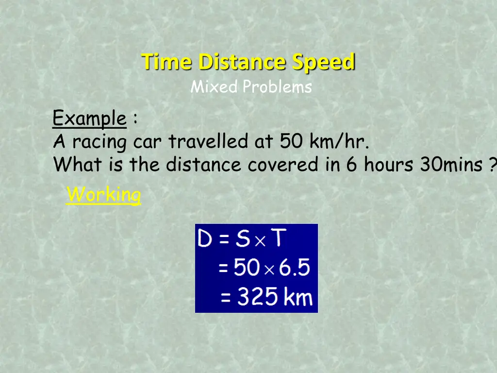 time distance speed mixed problems example