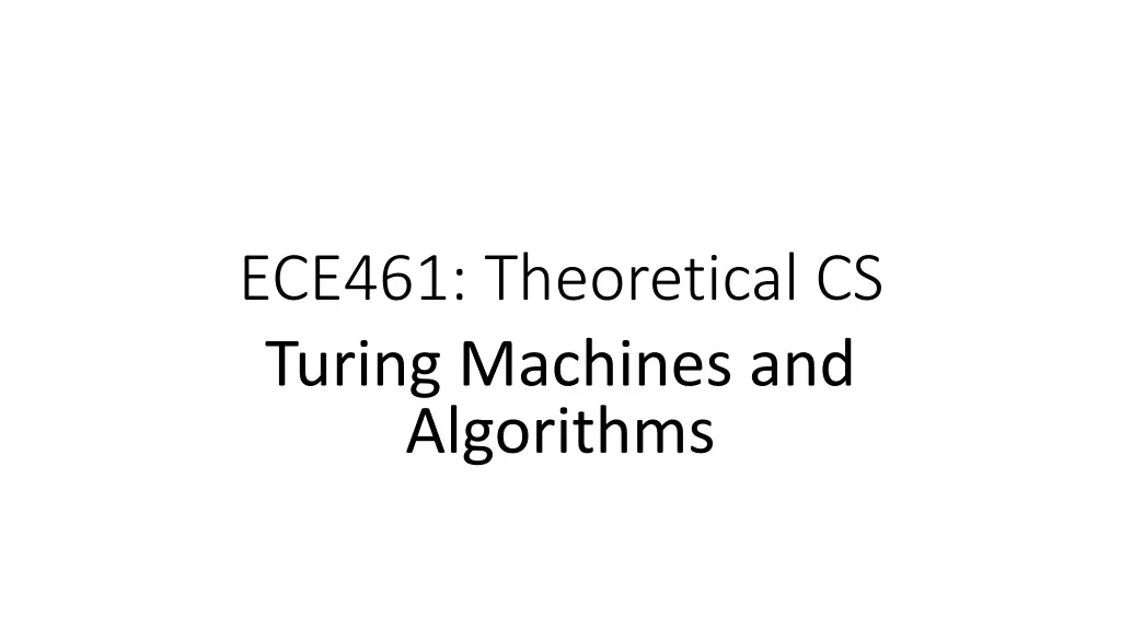 ece461 theoretical cs turing machines