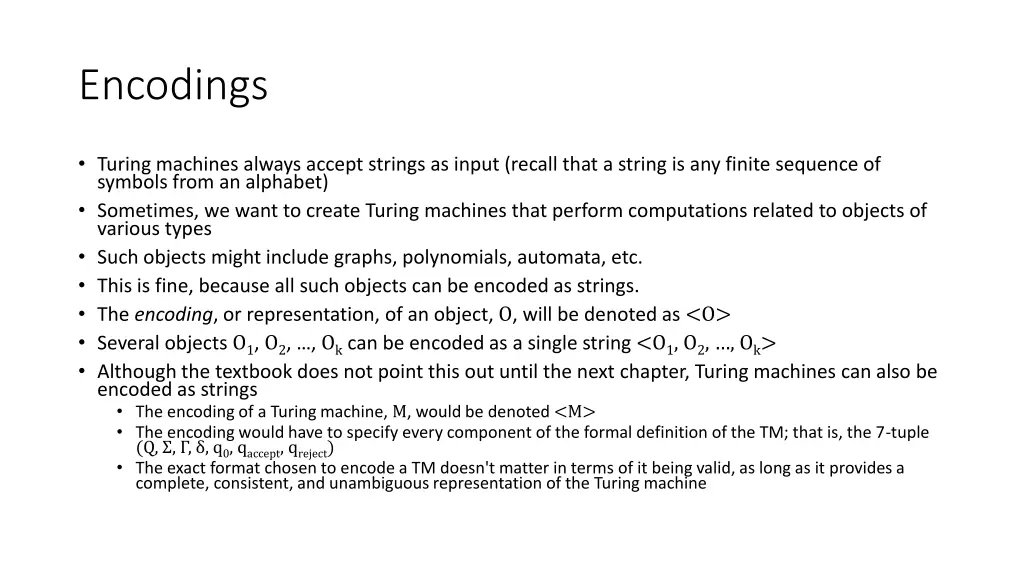 encodings