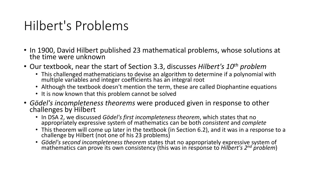 hilbert s problems