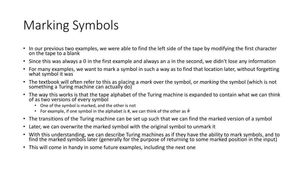 marking symbols