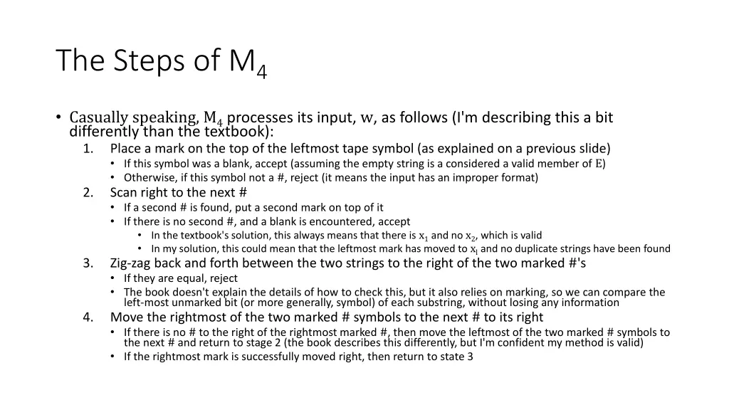 the steps of m 4