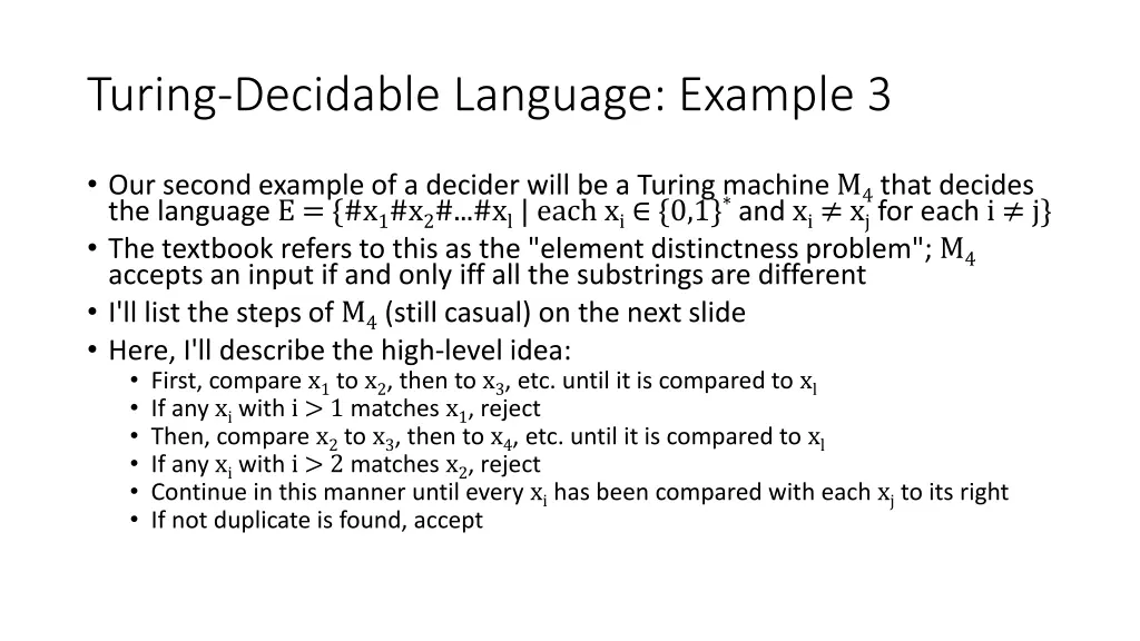 turing decidable language example 3
