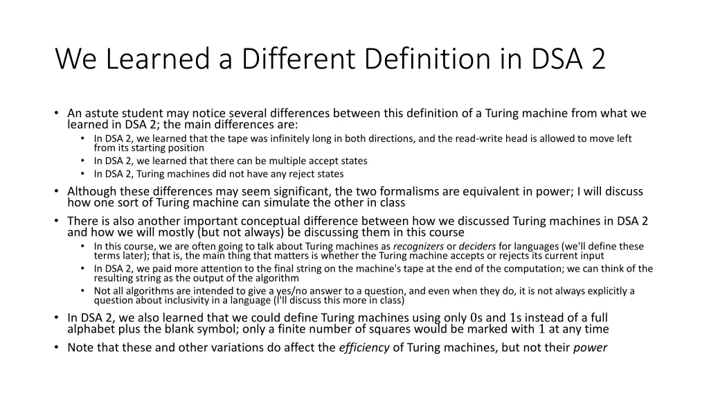 we learned a different definition in dsa 2