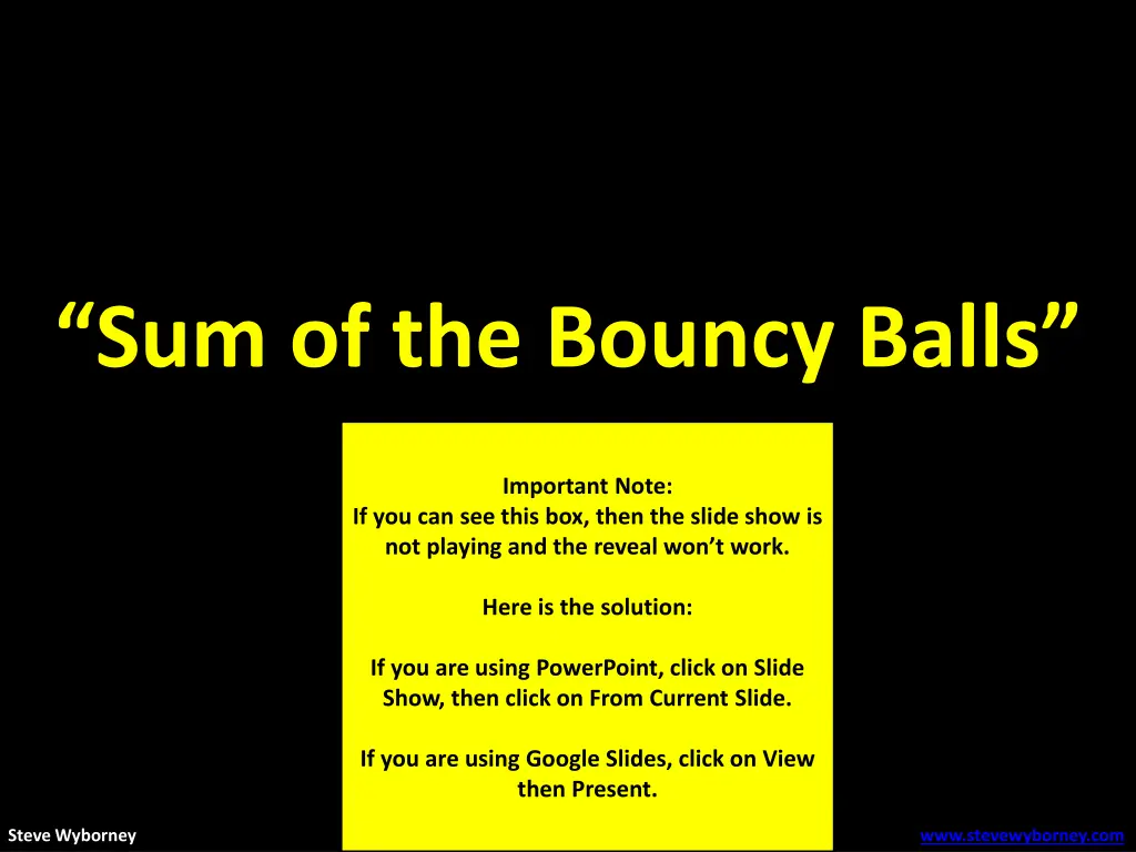 sum of the bouncy balls