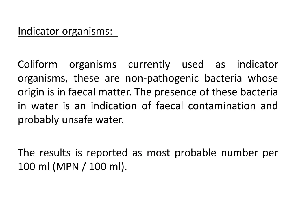 indicator organisms