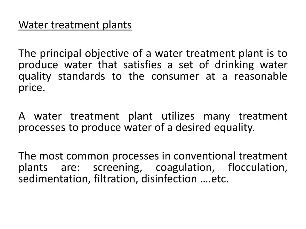 water treatment plants