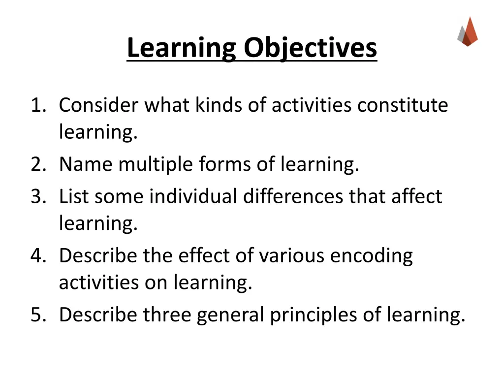 learning objectives