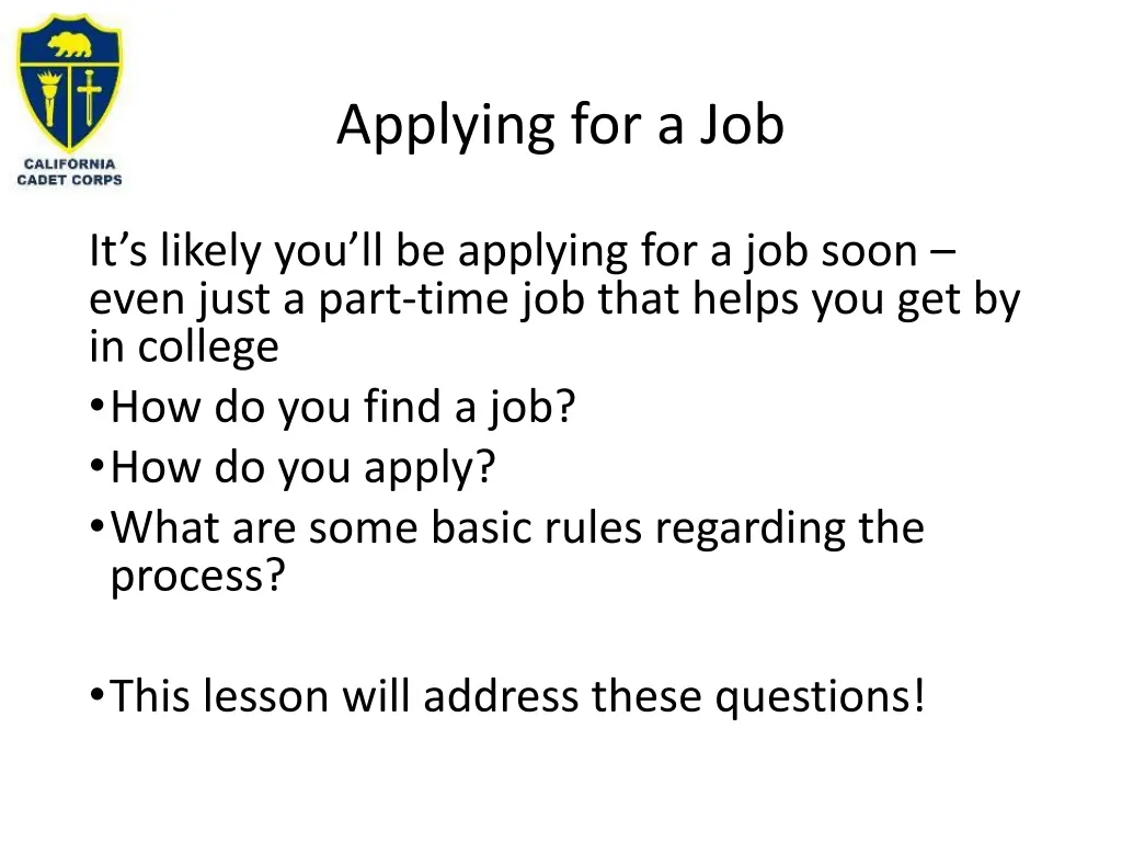 applying for a job