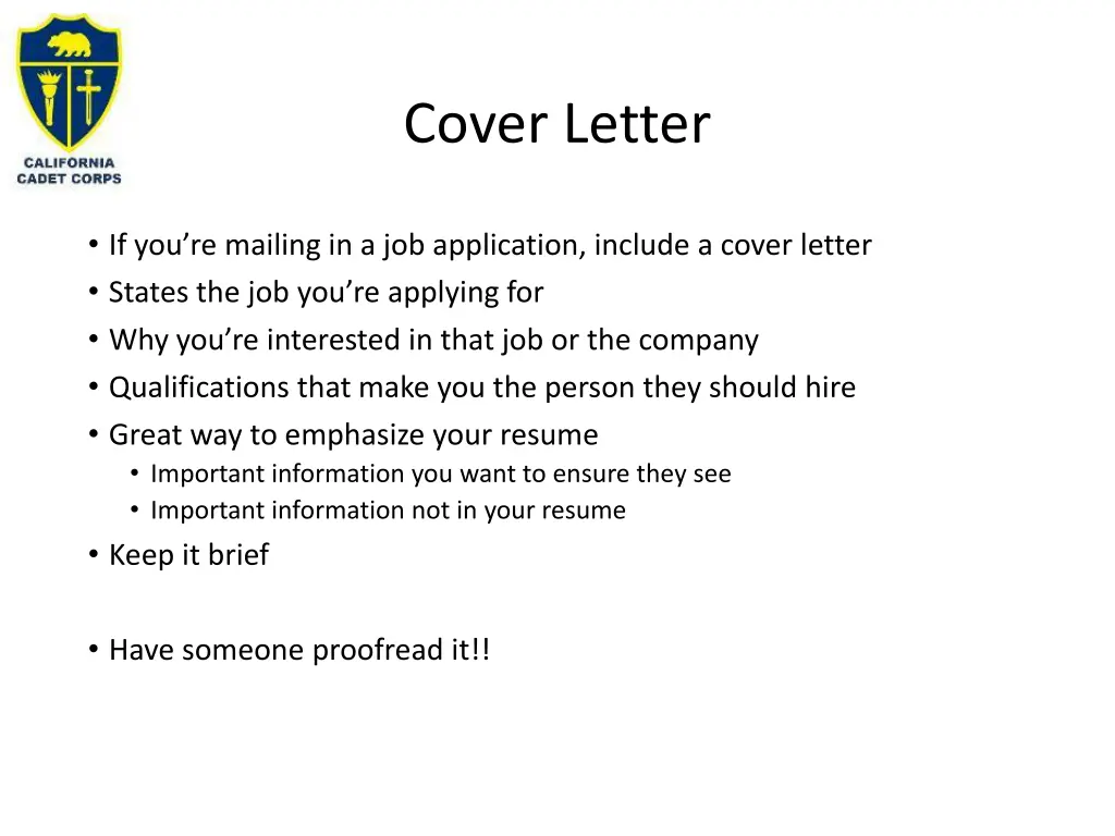 cover letter