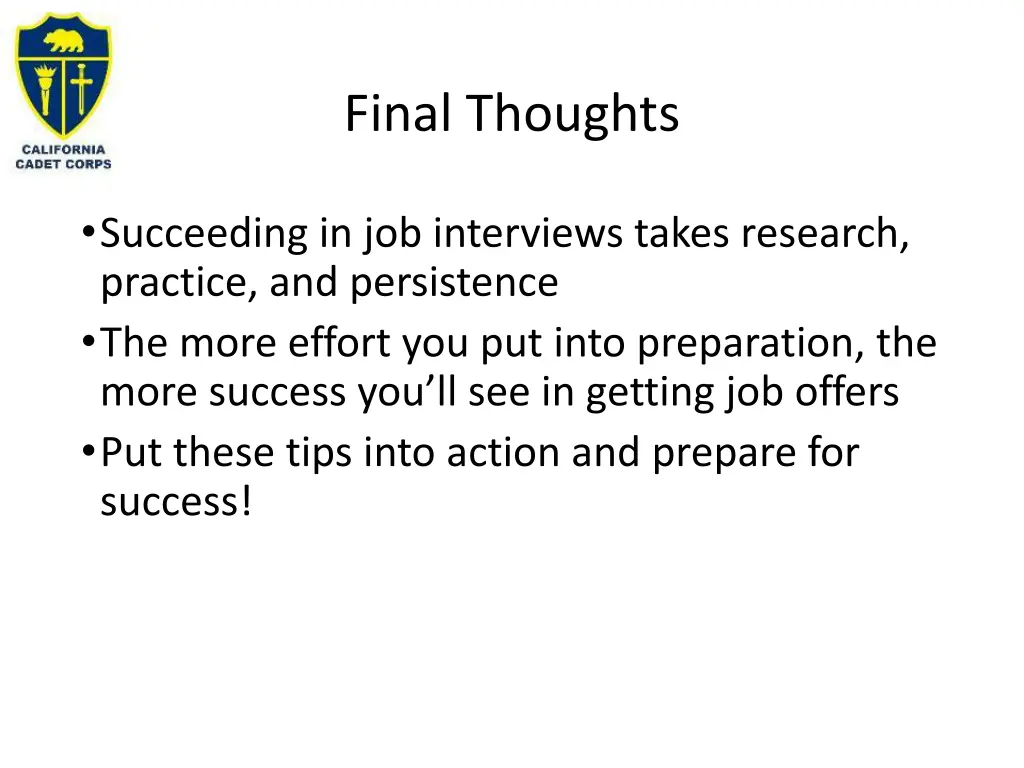 final thoughts
