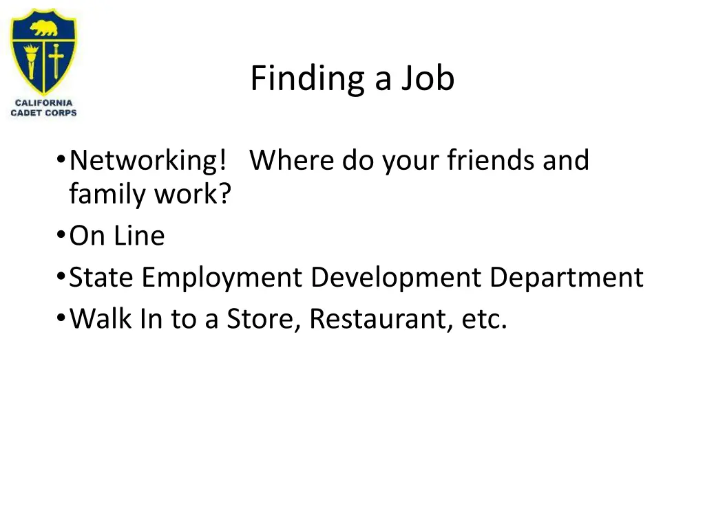finding a job