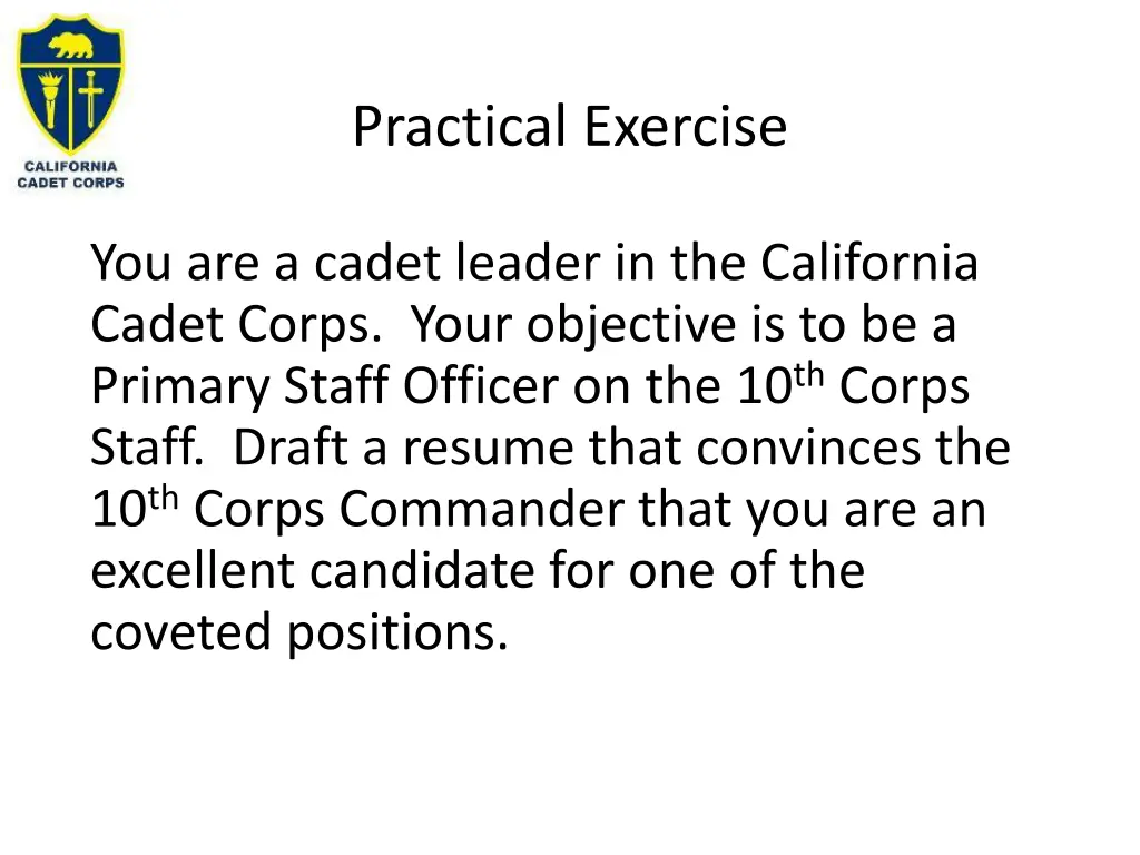 practical exercise