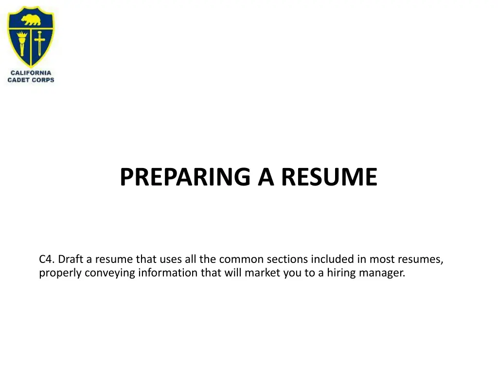 preparing a resume