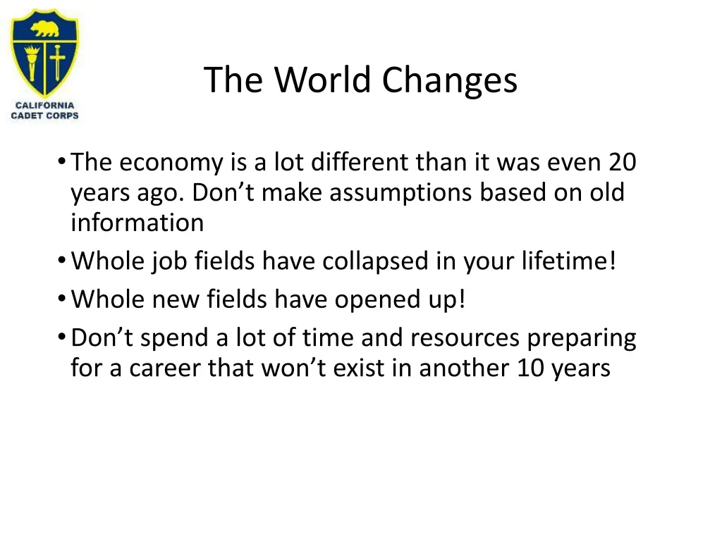 the world changes