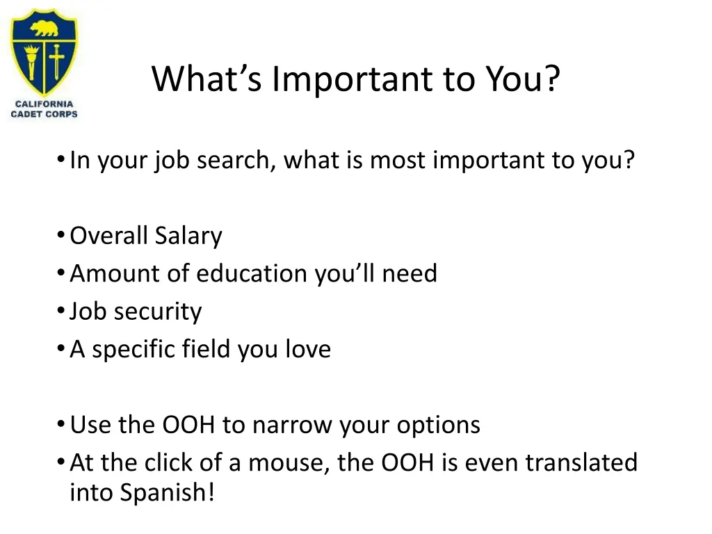 what s important to you