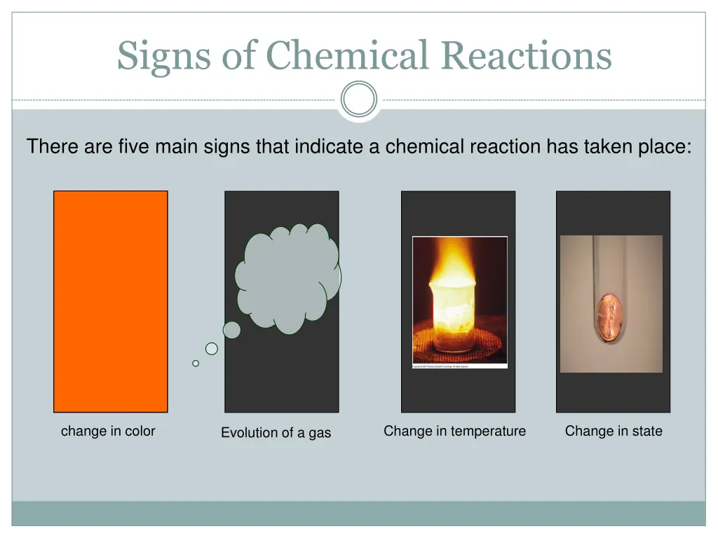 signs of chemical reactions