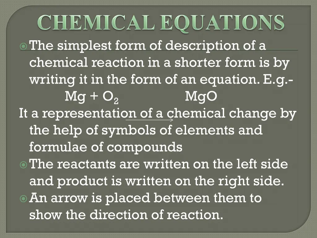the simplest form of description of a chemical