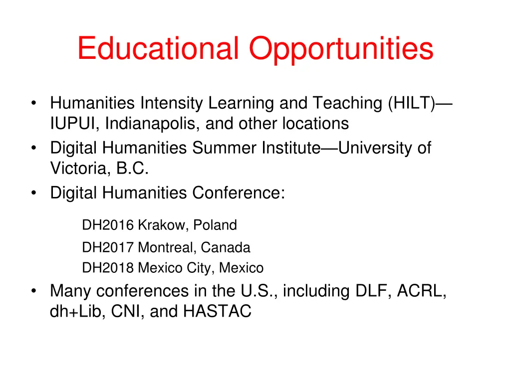 educational opportunities