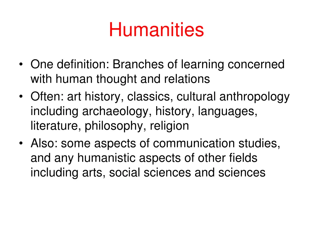 humanities