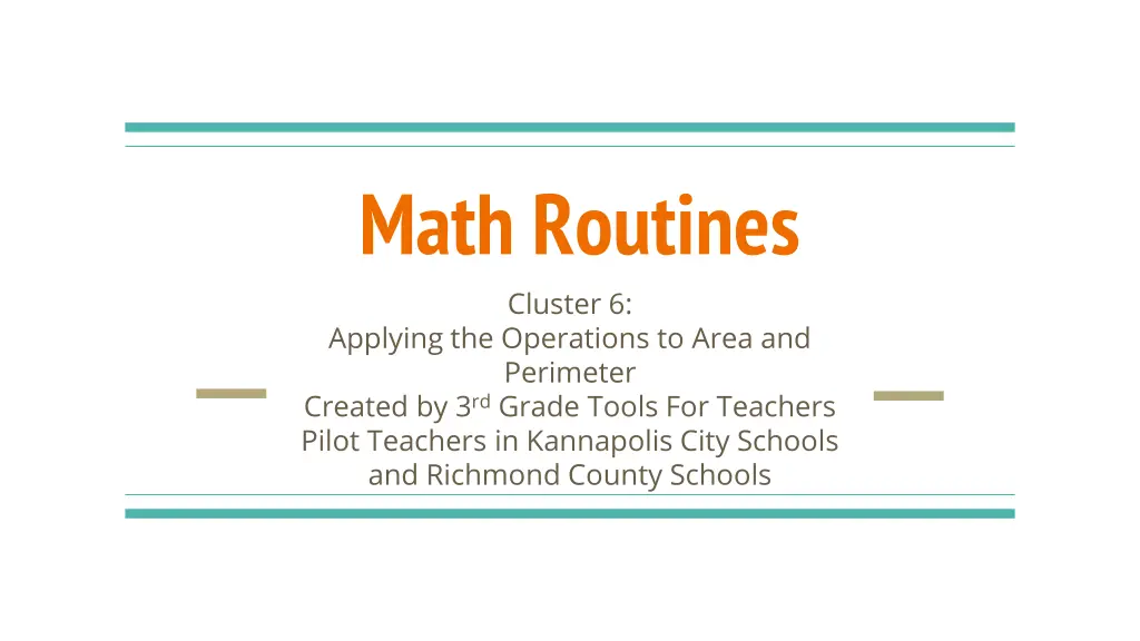 math routines cluster 6 applying the operations