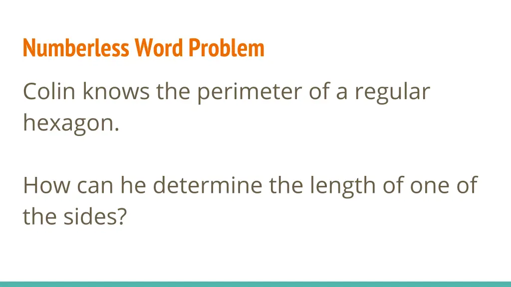 numberless word problem 1