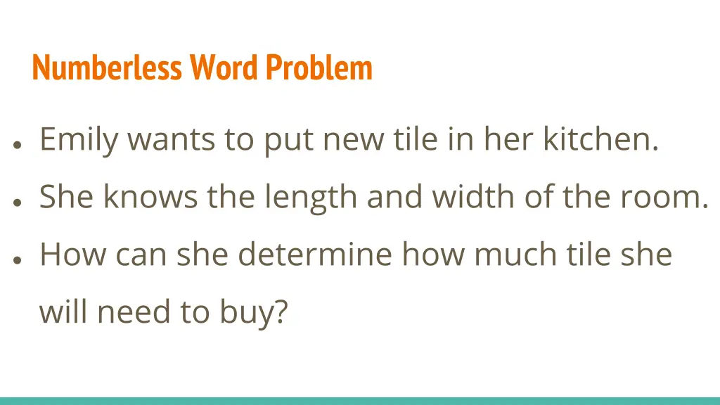 numberless word problem 2