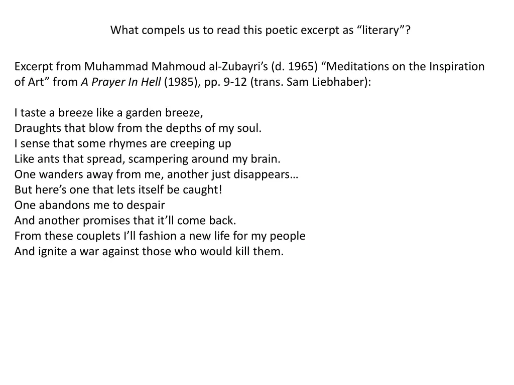 what compels us to read this poetic excerpt