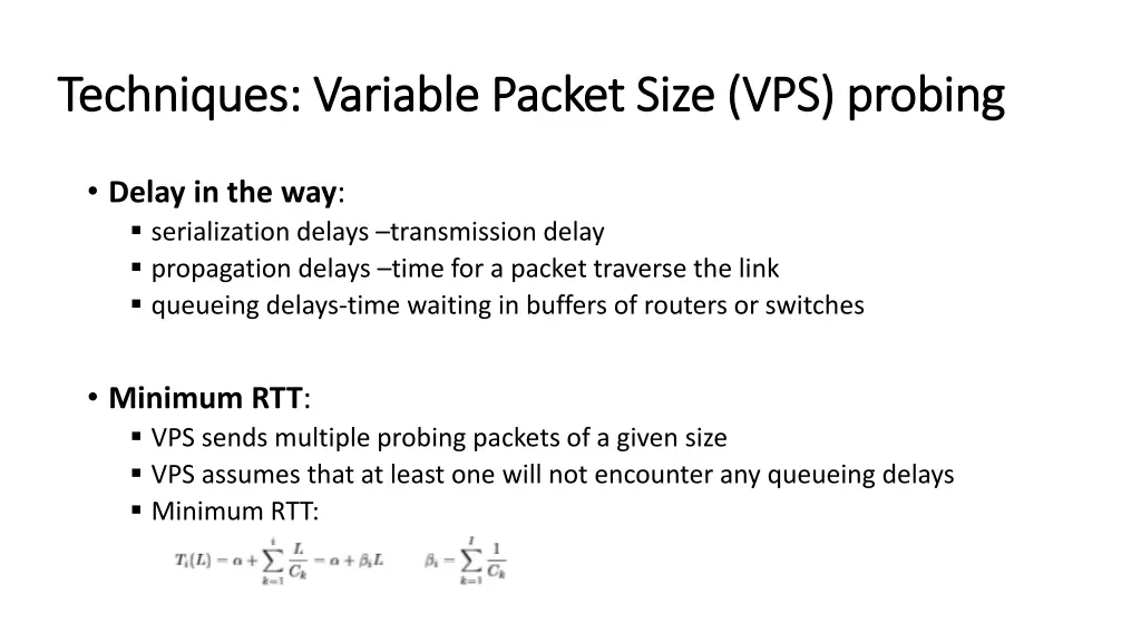techniques variable packet size vps probing 1