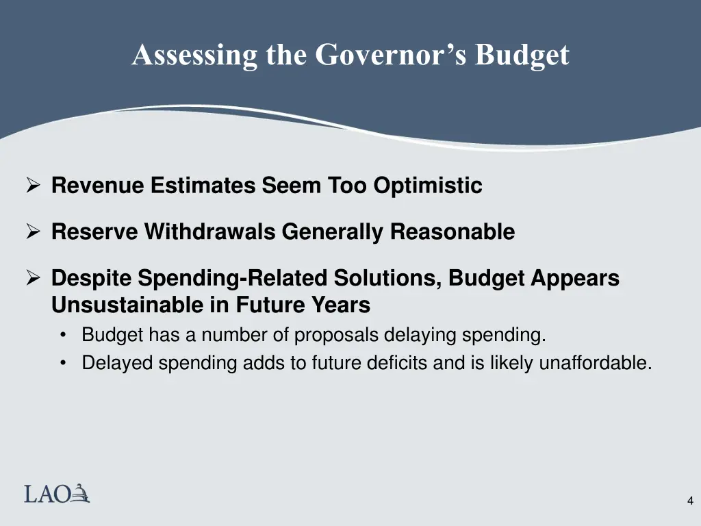 assessing the governor s budget