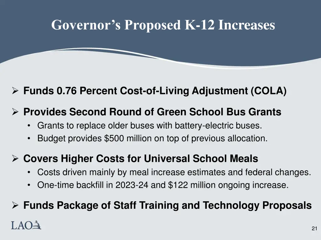 governor s proposed k 12 increases