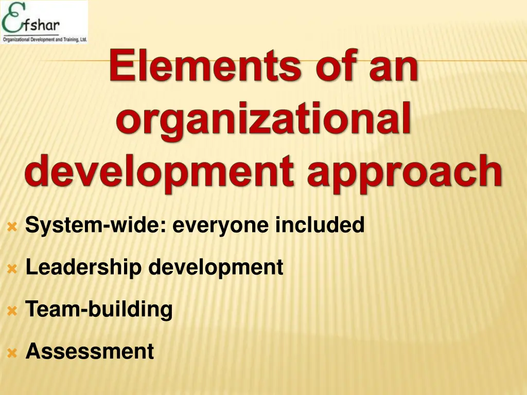elements of an organizational development approach