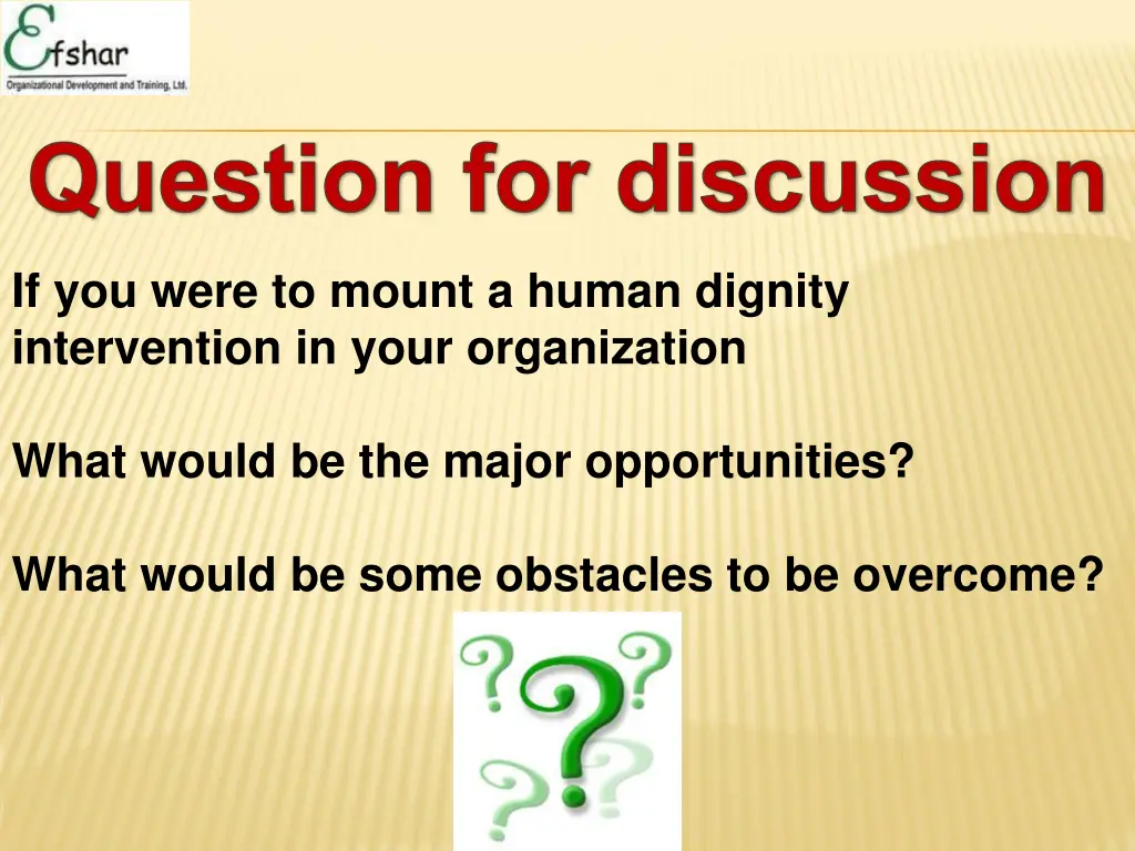 question for discussion