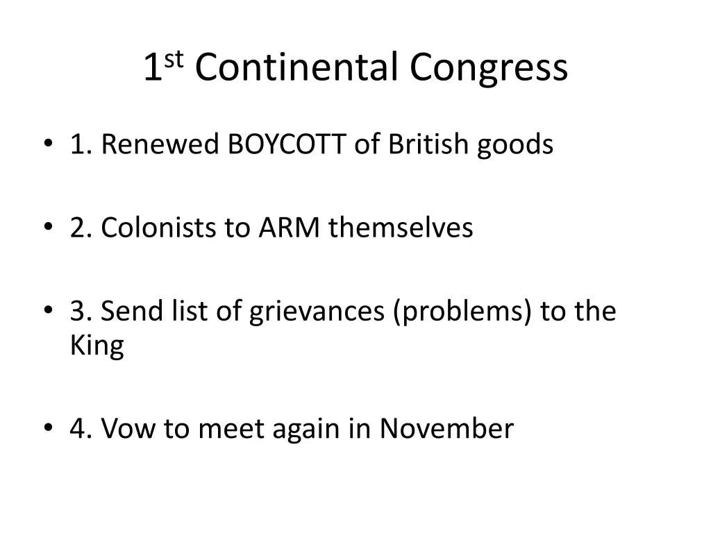 1 st continental congress
